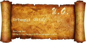 Urhegyi Ottó névjegykártya